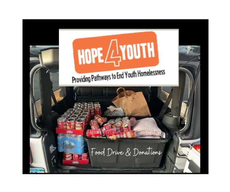 Hope 4 Youth Food Drive And Donations Items