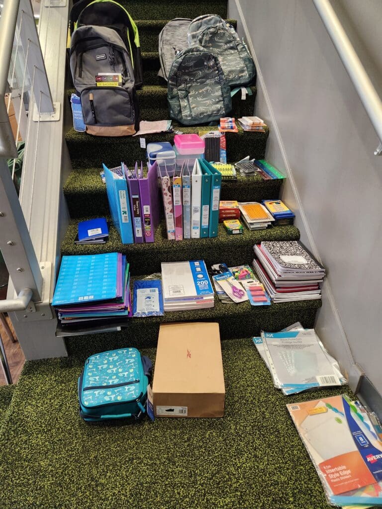 Kids School Drive Items On House Steps